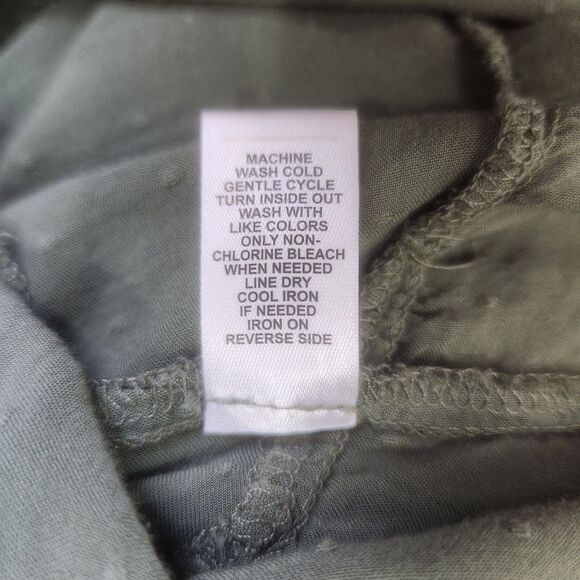 Semi-Sheer-Dotted Swiss Cottagcore Dress-Moss Grn-Tiered-Lace/Pin Tuck Details M - Picture 13 of 14